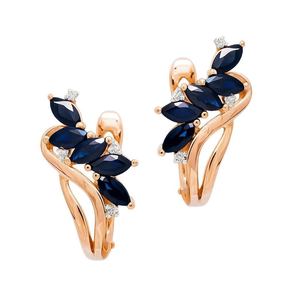 серьги с сапфирами 912275с Дива