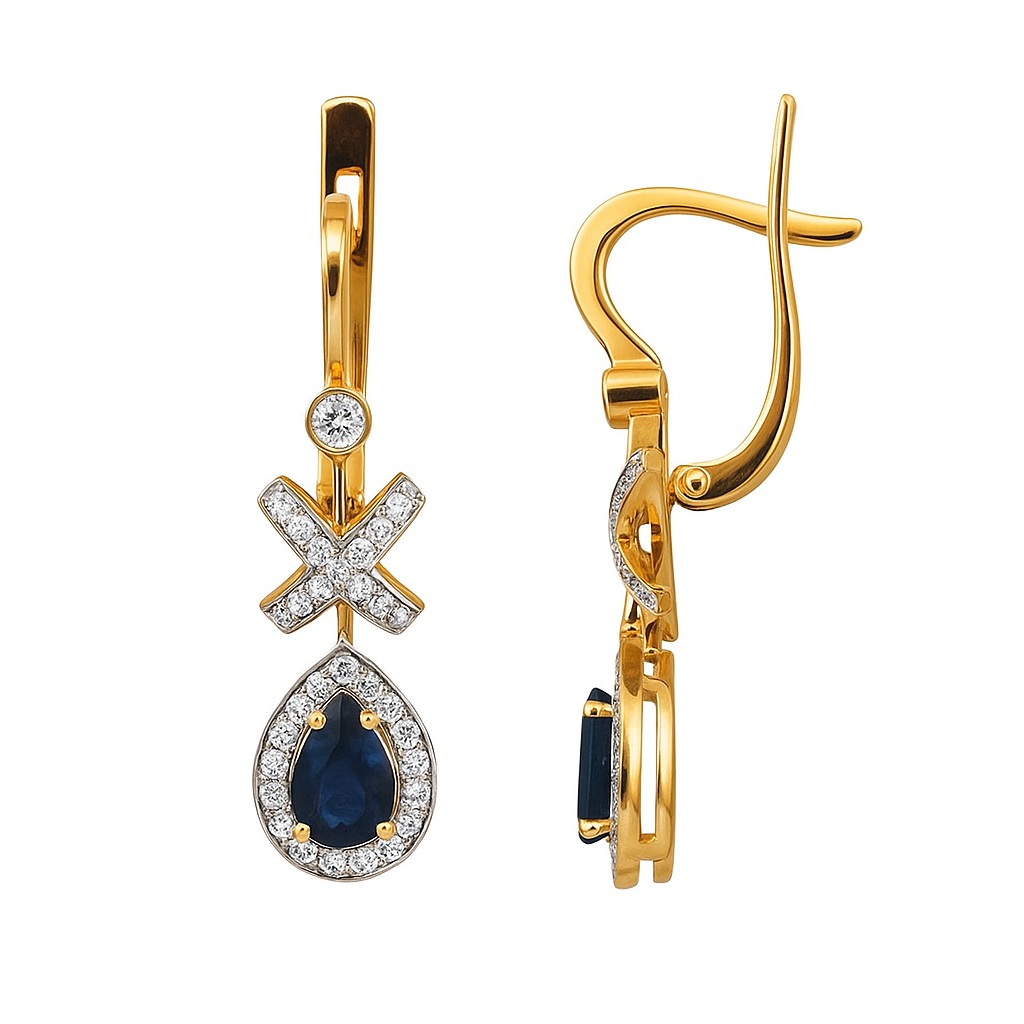серьги с сапфирами 912561с Дива