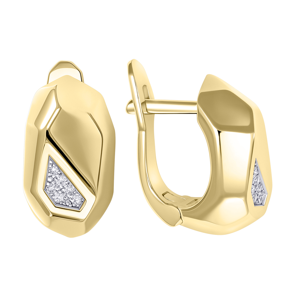 серьги из желтого золота массивные 932995б Дива