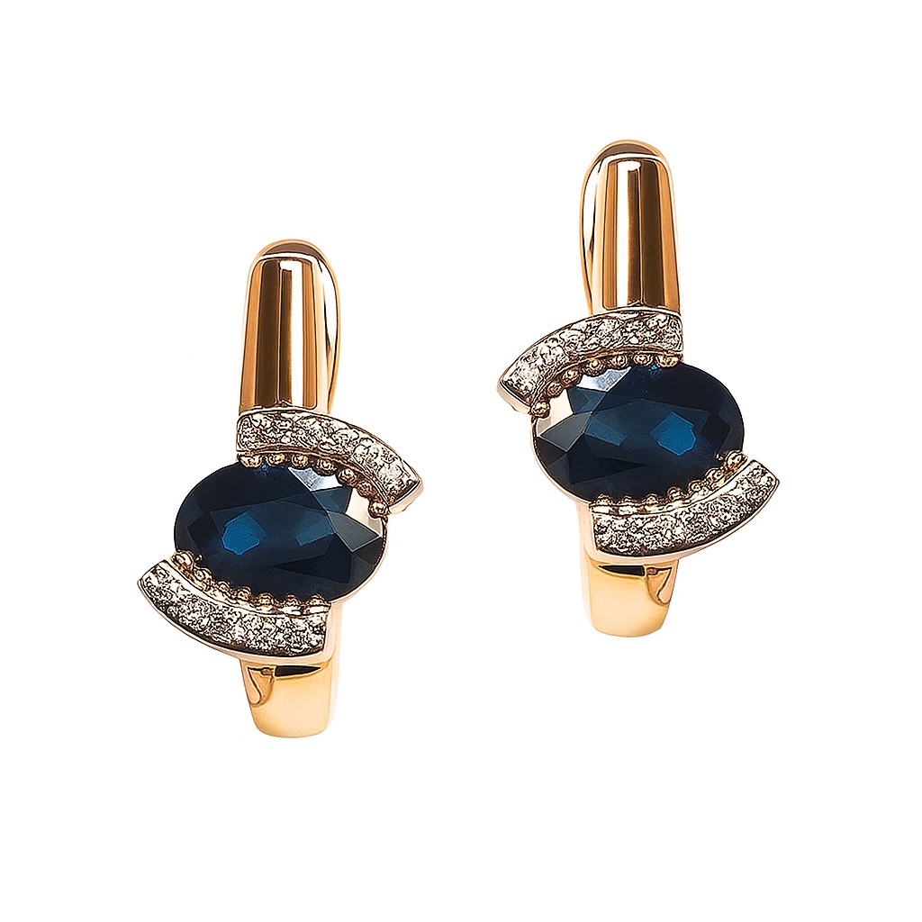 серьги с сапфирами 912272с Дива