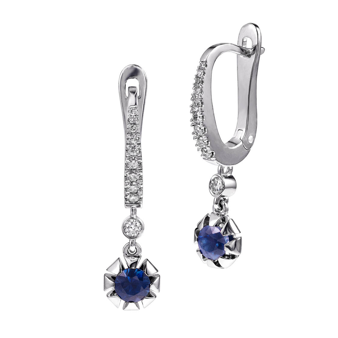 серьги с бриллиантами и сапфирами 922619с Дива
