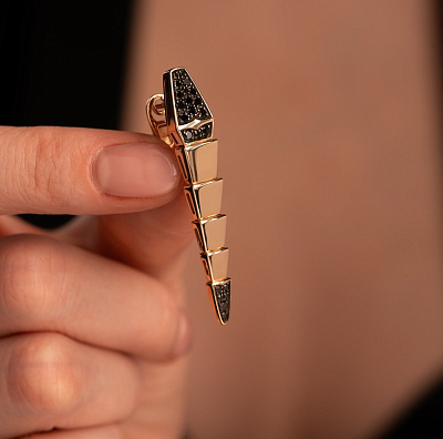 Серьги из красного золота в форме змеи 912598-2ЧБ