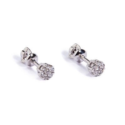 Серьги из белого золота с бриллиантами 922009Б