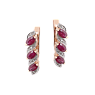 серьги из красного золота с рубинами и бриллиантами 912150р Дива